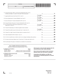 Form CO-411 Vermont Corporate Income Tax Return - Vermont, Page 2