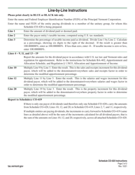 Instructions for Schedule CO-420 Vermont Foreign Dividend Factor Increments (For Unitary-Combined Only) - Vermont, Page 2