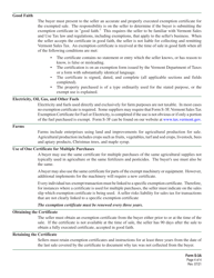 Form S-3A Vermont Sales Tax Exemption Certificate for Agricultural Fertilizers, Pesticides, Supplies, Machinery &amp; Equipment - Vermont, Page 4