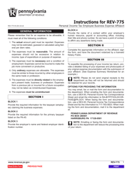 Form REV-775 Personal Income Tax Employee Business Expense Affidavit - Pennsylvania, Page 3