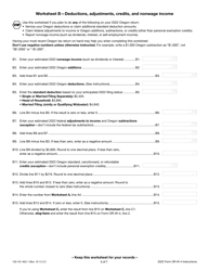 Instructions for Form OR-W-4, 150-101-402 Oregon Withholding Statement and Exemption Certificate - Oregon, Page 6