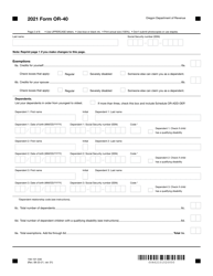 Form OR-40 (150-101-040) Oregon Individual Income Tax Return for Full-Year Residents - Oregon, Page 2
