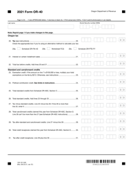 Form OR-40 (150-101-040) Oregon Individual Income Tax Return for Full-Year Residents - Oregon, Page 4