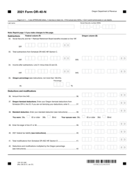 Form OR-40-N (150-101-048) Oregon Individual Income Tax Return for Nonresidents - Oregon, Page 6