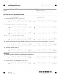 Form OR-40-P (150-101-055) Oregon Individual Income Tax Return for Part-Year Residents - Oregon, Page 4