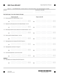 Form OR-40-P (150-101-055) Oregon Individual Income Tax Return for Part-Year Residents - Oregon, Page 5
