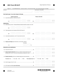 Form OR-40-P (150-101-055) Oregon Individual Income Tax Return for Part-Year Residents - Oregon, Page 6
