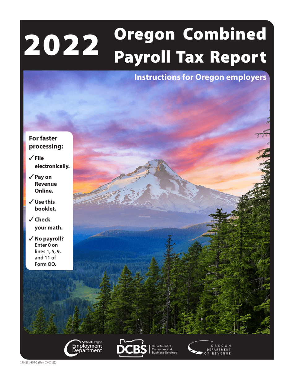 Form 150-211-155 Oregon Combined Payroll Tax Report Instructions for Oregon Employers - Oregon, Page 1
