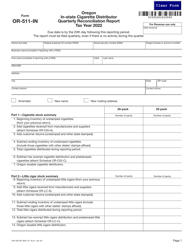 Document preview: Form OR-511-IN (150-105-051) Oregon in-State Cigarette Distributor Quarterly Reconciliation Report - Oregon