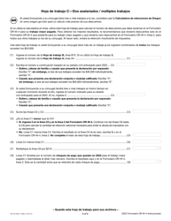 Instrucciones para Formulario OR-W-4, 150-101-402-5 Declaracion De Retenciones Y Certificado De Exencion De Oregon - Oregon (Spanish), Page 8