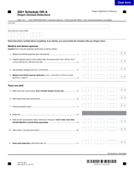 Document preview: Form 150-101-007 Schedule OR-A Oregon Itemized Deductions - Oregon