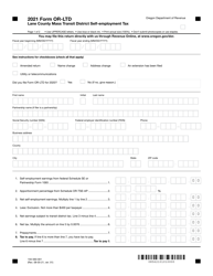 Form OR-LTD (150-560-001) Lane County Mass Transit District Self-employment Tax - Oregon