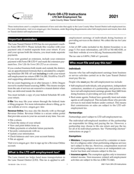 Instructions for Form OR-LTD, 150-560-001 Lane County Mass Transit District Self-employment Tax - Oregon