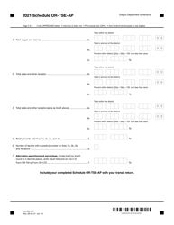 Form 150-500-051 Schedule OR-TSE-AP Oregon Transit Self-employment Tax Apportionment - Oregon, Page 2