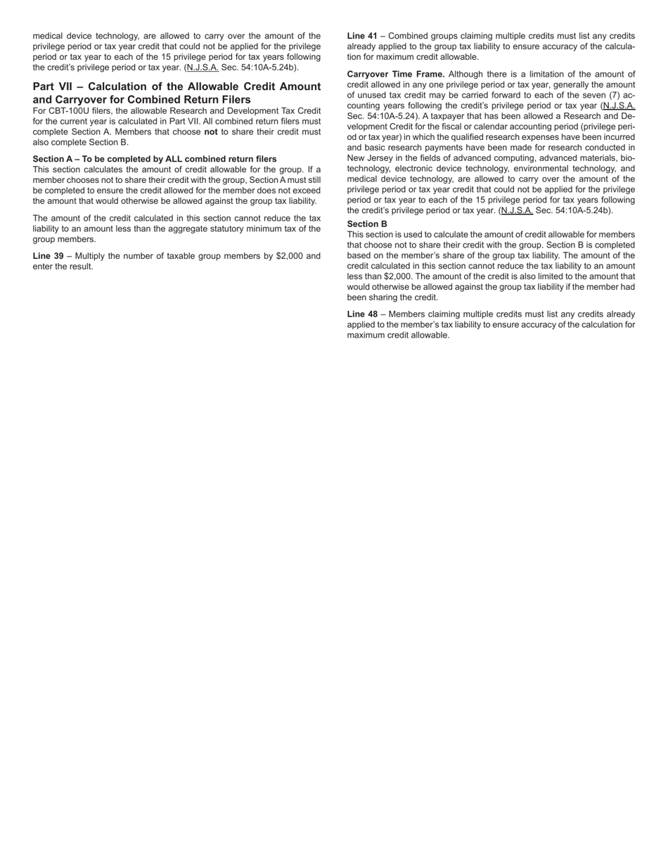 Form 306 Research and Development Tax Credit - New Jersey, Page 6