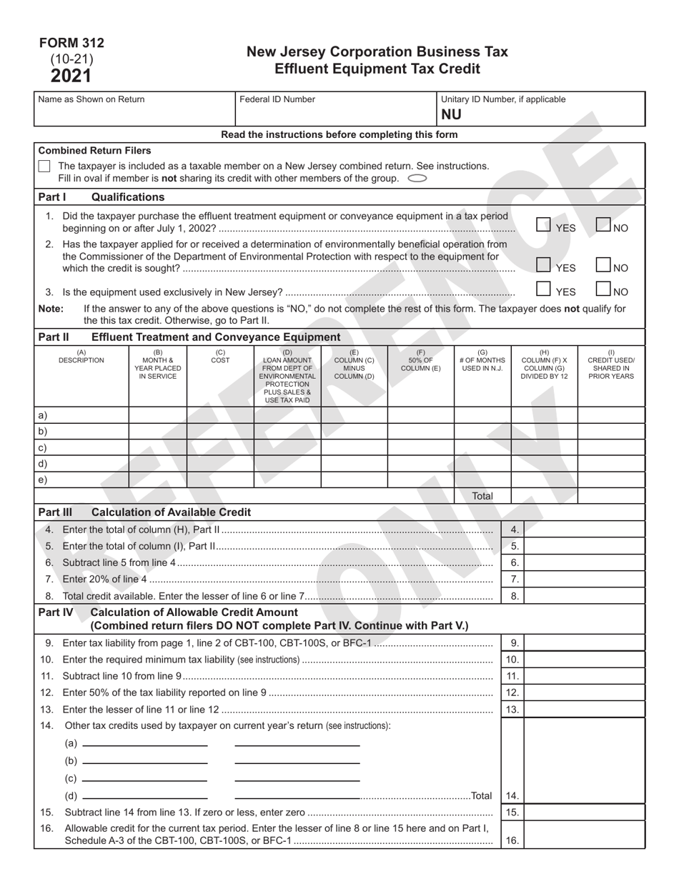 Form 312 - 2021 - Fill Out, Sign Online and Download Printable PDF, New ...