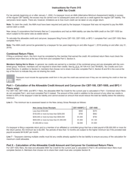 Form 315 Ama Tax Credit - New Jersey, Page 3