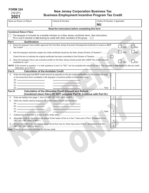 Form 324 2021 Printable Pdf