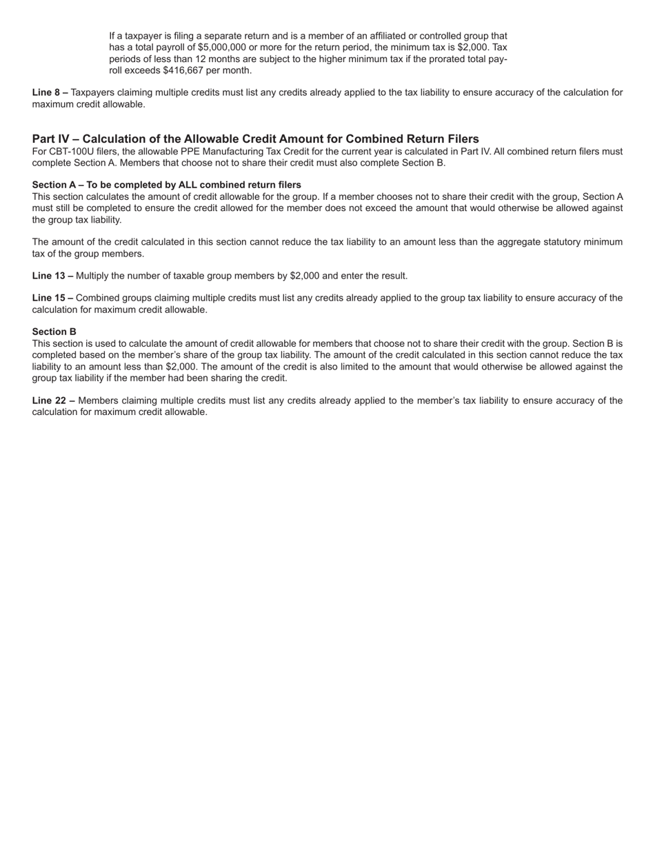 Form 333 Personal Protective Equipment (Ppe) Manufacturing Tax Credit - New Jersey, Page 4