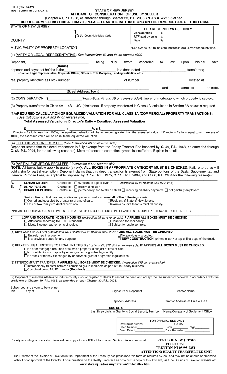 Affidavit Of Consideration Nj Form Fill Out And Sign Printable Pdf Hot Sex Picture 0045