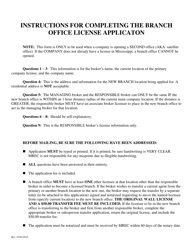 Document preview: Branch Office License Application - Mississippi