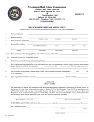 Branch Office License Application - Mississippi, Page 2