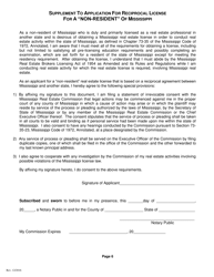 Application for a Non-resident or Reciprocal Salesperson&#039;s License - Mississippi, Page 8