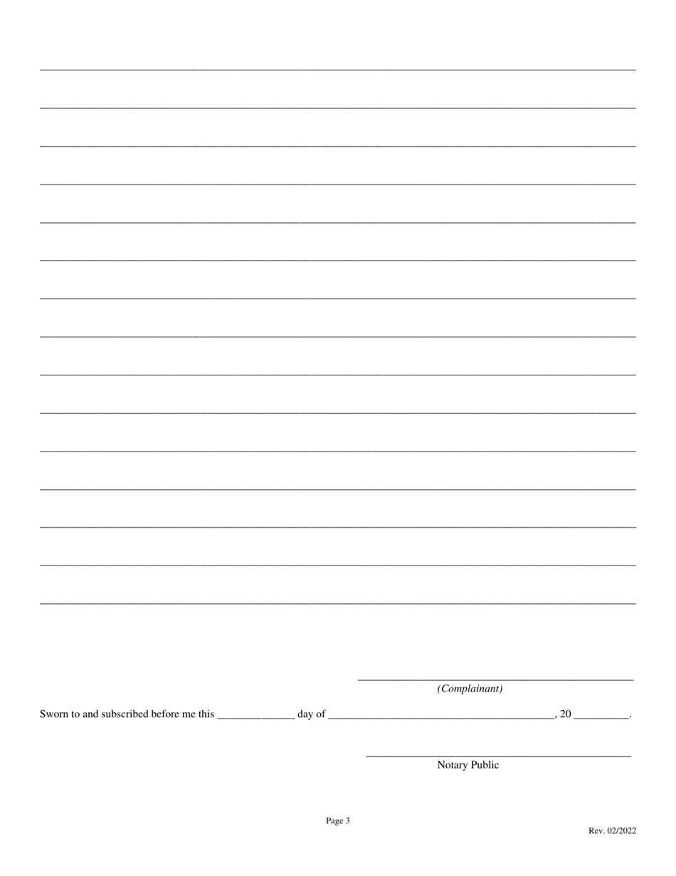 Sworn Statement / Complaint Form - Mississippi, Page 3