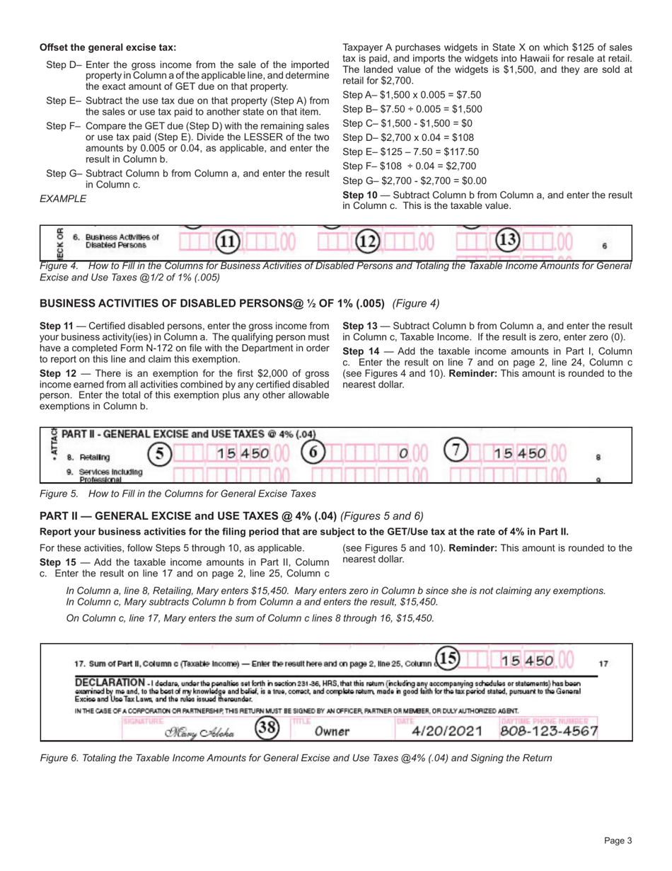 Download Instructions For Form G-45 One Time Use General Excise Use Tax 