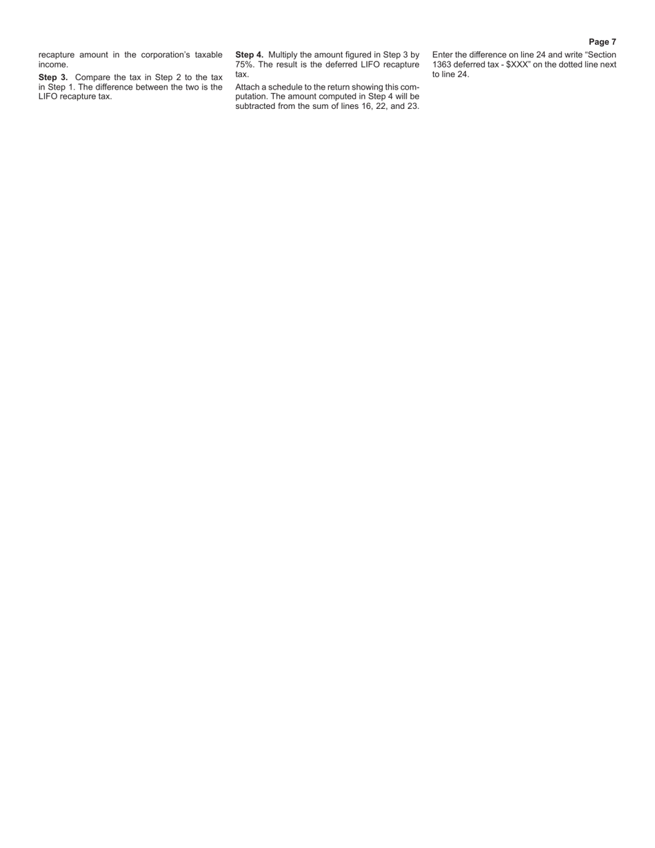 Instructions for Form N-30 Corporation Income Tax Return - Hawaii, Page 7