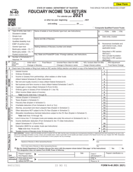 Document preview: Form N-40 Fiduciary Income Tax Return - Hawaii
