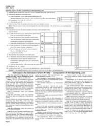 Form N-109 Application for Tentative Refund From Carryback of Net Operating Loss - Hawaii, Page 2