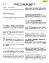 Instructions for Form N-323 Carryover of Tax Credits - Hawaii