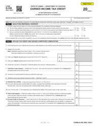 Form N-356 Earned Income Tax Credit - Hawaii