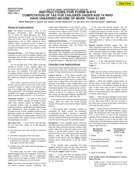 Document preview: Instructions for Form N-615 Computation of Tax for Children Under Age 14 Who Have Investment Income of More Than $1,000 - Hawaii