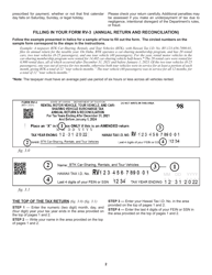 Instructions for Form RV-3 Rental Motor Vehicle, Tour Vehicle, and Car-Sharing Vehicle Surcharge Tax Annual Return and Reconciliation - Hawaii, Page 2