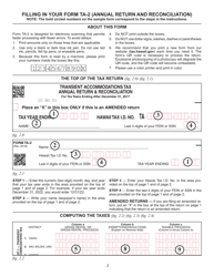 Instructions for Form TA-2 Transient Accommodations Tax Annual Return and Reconciliation - Hawaii, Page 2