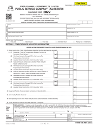 Document preview: Form U-6 Public Service Company Tax Return - Hawaii