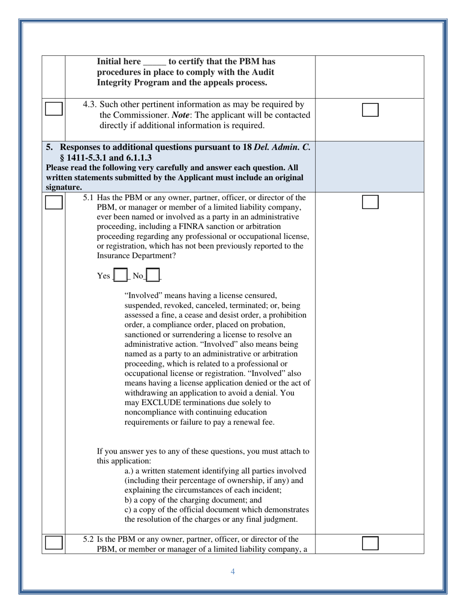 Pharmacy Benefits Manager (Pbm) Renewal - Delaware, Page 4