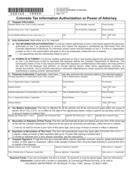 Form DR0145 Colorado Tax Information Authorization or Power of Attorney - Colorado, Page 3