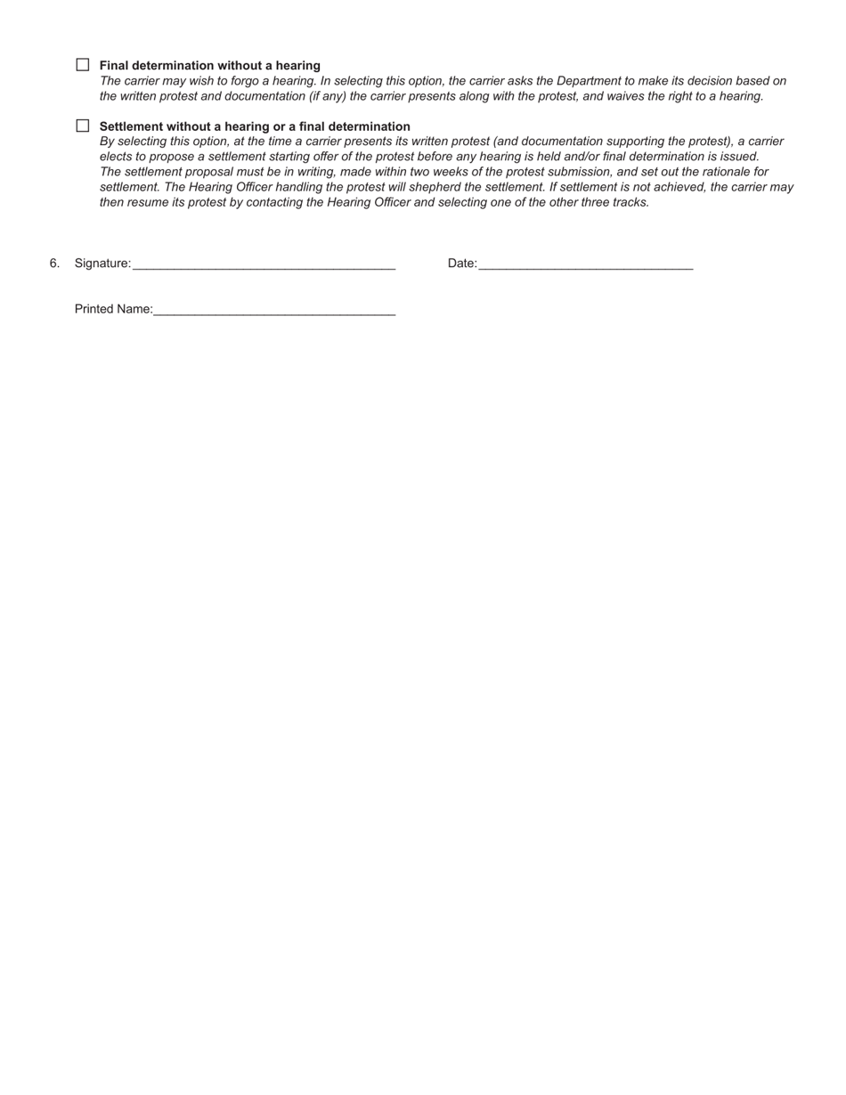 State Form 53036 Motor Carrier Protest Submission Form - Indiana, Page 2