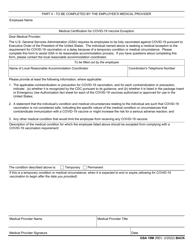 GSA Form 19M Request for a Medical Exception to the Covid-19 Vaccination Requirement, Page 2