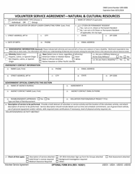Document preview: Optional Form 301A Volunteer Service Agreement - Natural and Cultural Resources