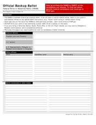 Form SF-186 Federal Write-In Absentee Ballot (Fwab), Page 3