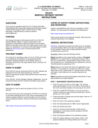 Document preview: Instructions for Form EIA-810 Monthly Refinery Report