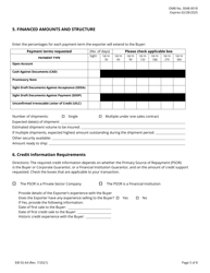 EIB Form 92-64 Application for Exporter Short-Term, Single-Buyer Insurance, Page 5