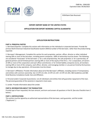 EIB Form 84-1 Application for Export Working Capital Guarantee
