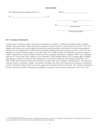 Form 1-E (SEC Form 1807) Notification Under Regulation E, Page 3
