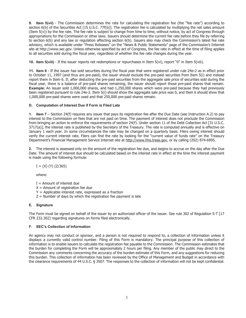 SEC Form 2393 (24F-2) Annual Notice of Securities Sold Pursuant to Rule 24f-2, Page 6