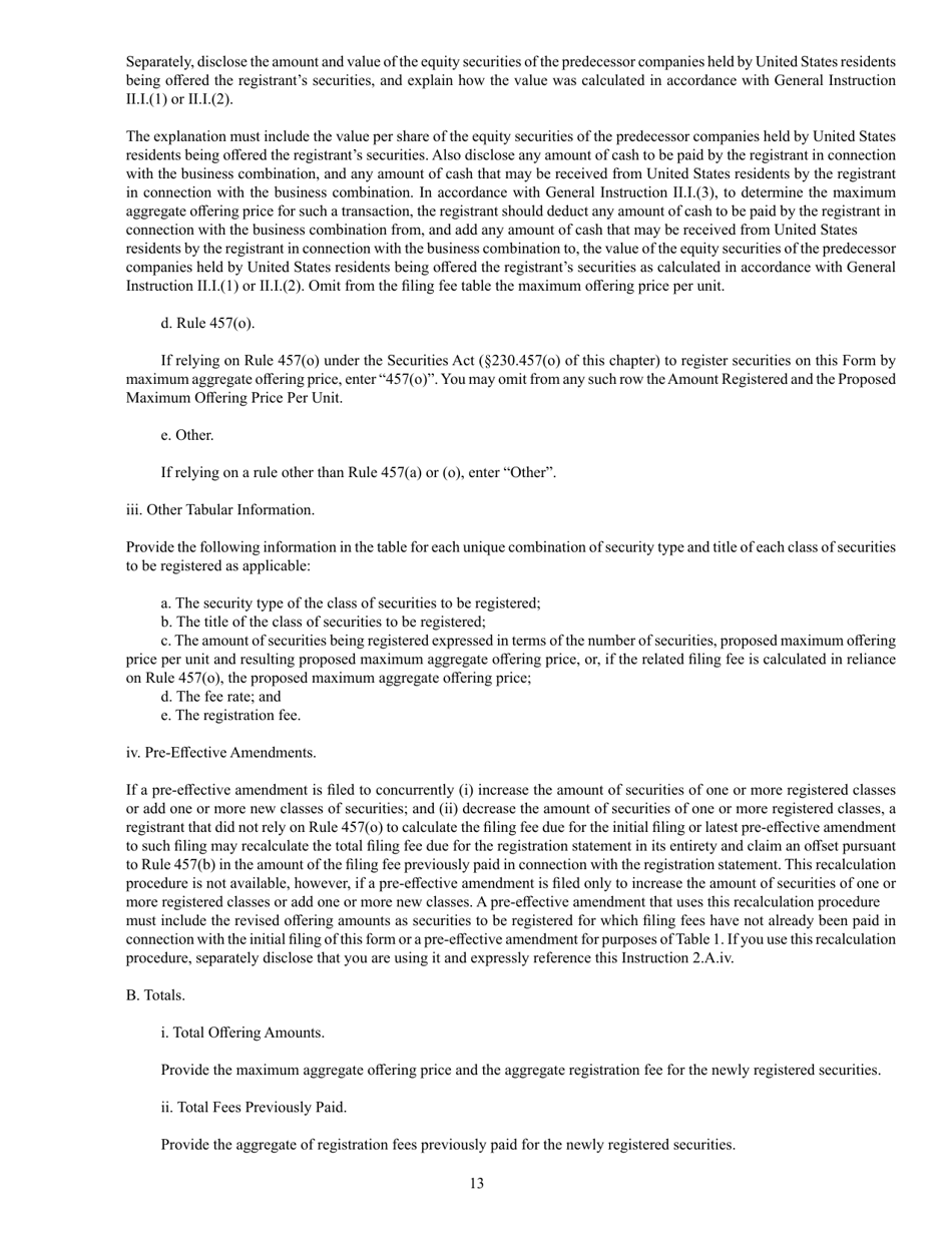SEC Form 2292 (F-10) Registration Statement Under the Securities Act of 1933, Page 13